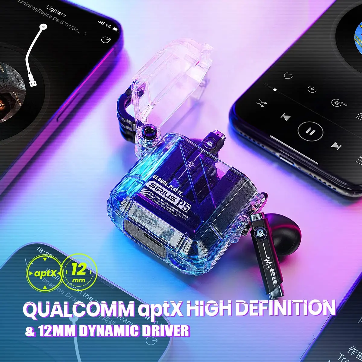 Gravastar Wireless Earbuds Sirius P5 40H Replaceable case ENC Bluetooth 5.2 IPX4 Supports Multi-point Connection Three Cases