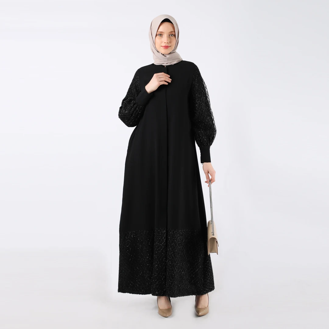 Super Sale 2023 Tulle Detailed Abaya Buy Plain Embroidered Abaya / Muslim Dress / Islamic