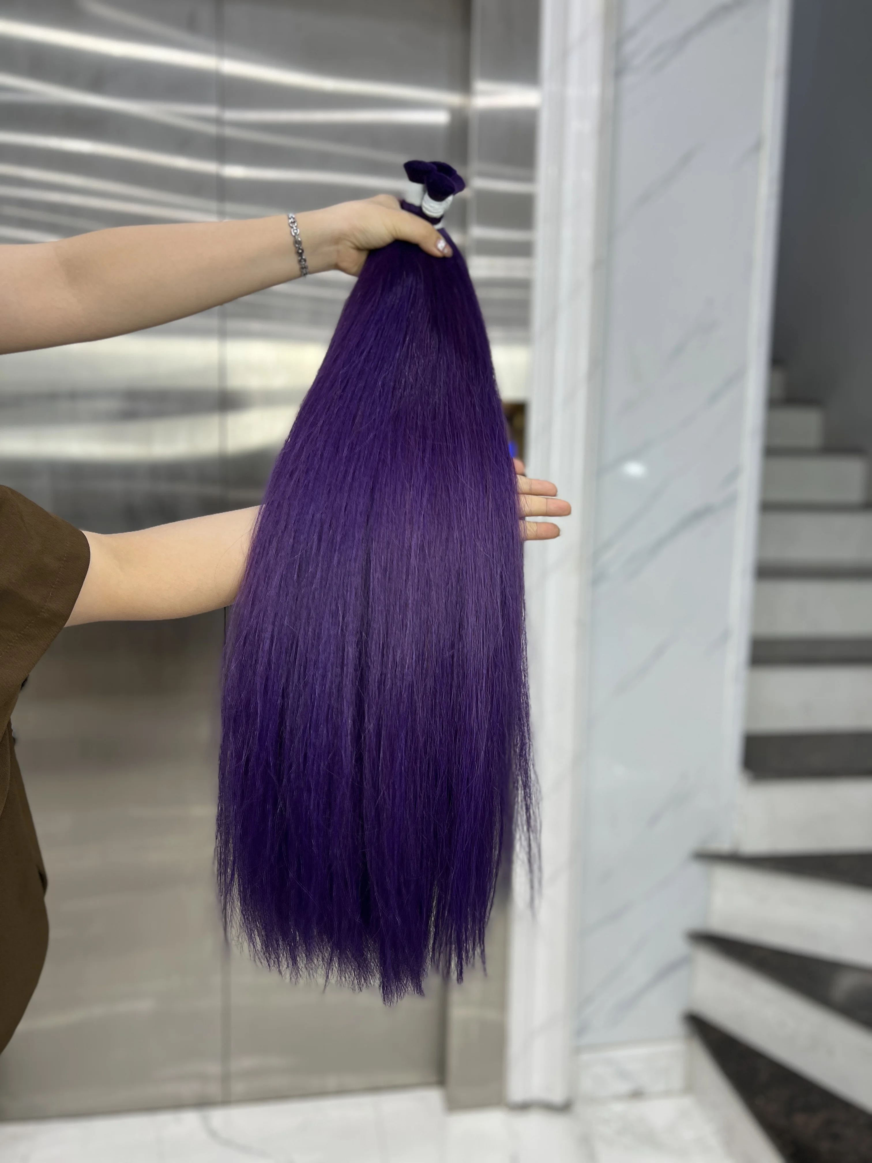Wholesale Bulk Purple Vietnamese Virgin Remy Human Hair 