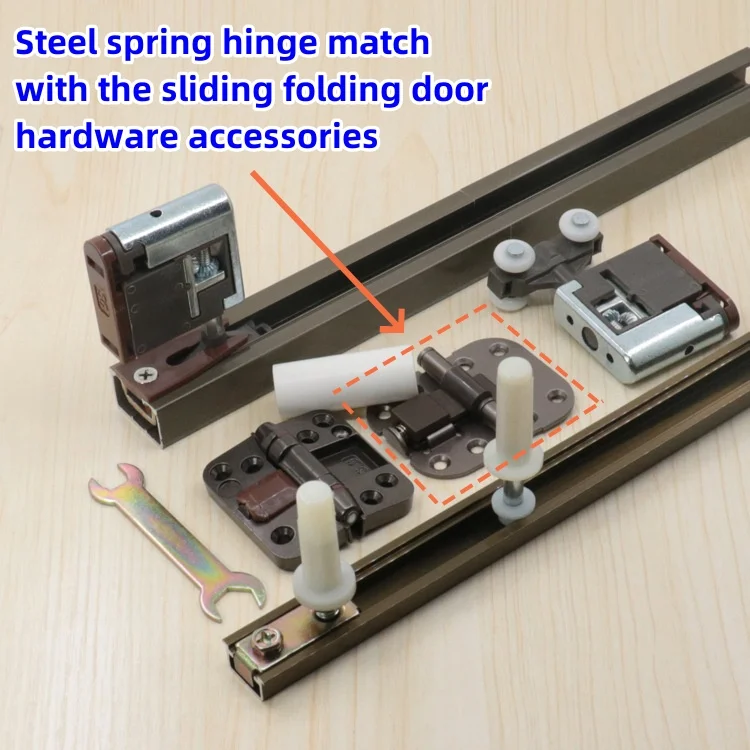 Mini Steel Spring Loaded 40KG Hinge Manufacturer Match With Sliding Folding Door Hardware Kit for Wardrobe Door and Pvc Door