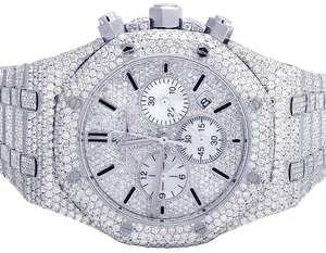 Luxury Square Antique Stainless Steel VVS Moissanite Iced Out Watch Fully Handmade Customized Man's Diamond Setting