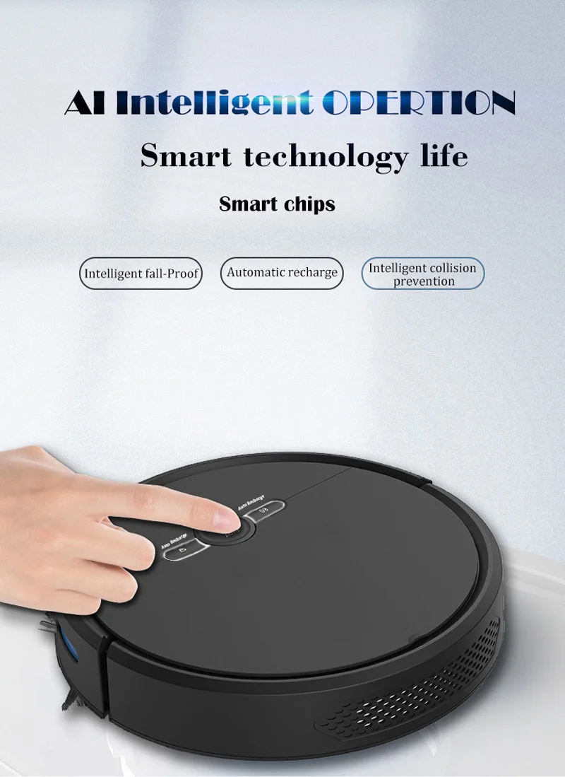 3 In 1 Smart App Control Fully Automatic Rechargeable Robot Vacuum ...