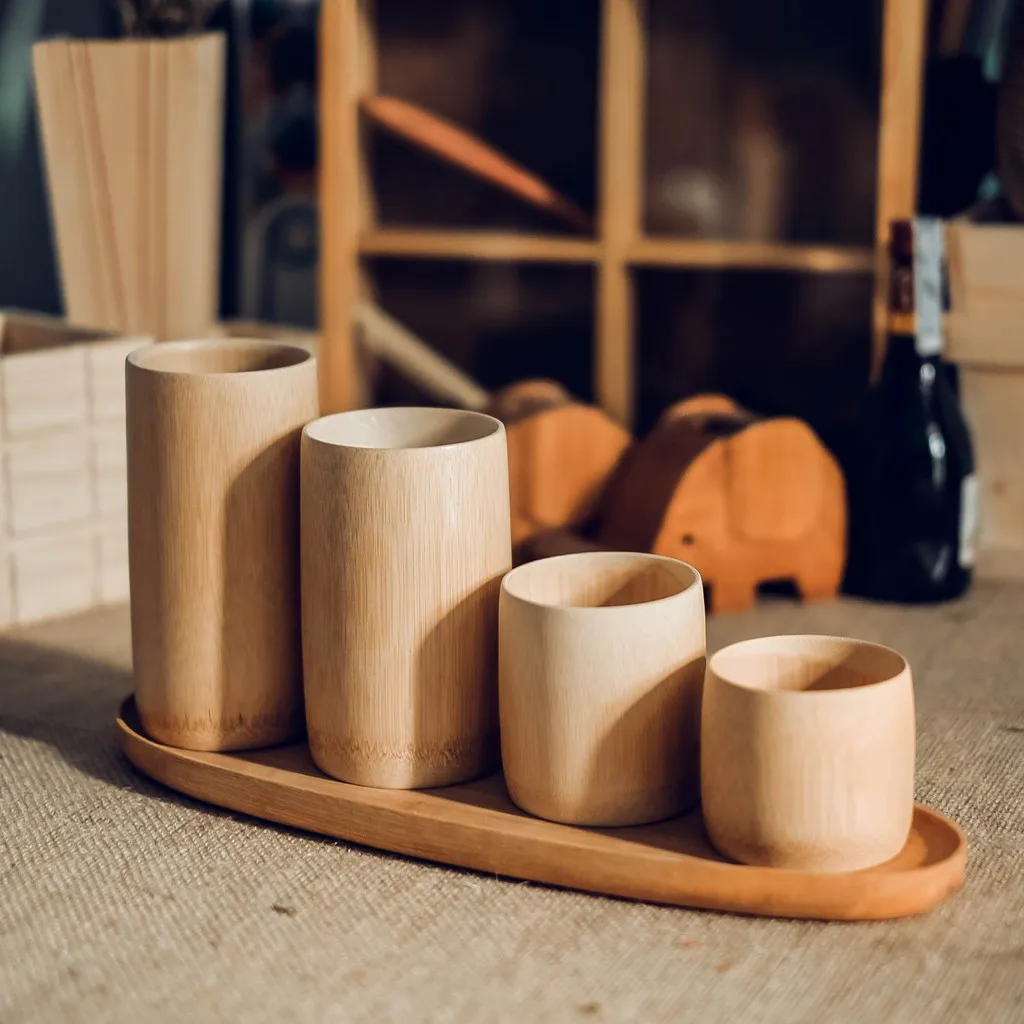 Gobelet en bois de bambou, tasse de brossage des d... - Grandado