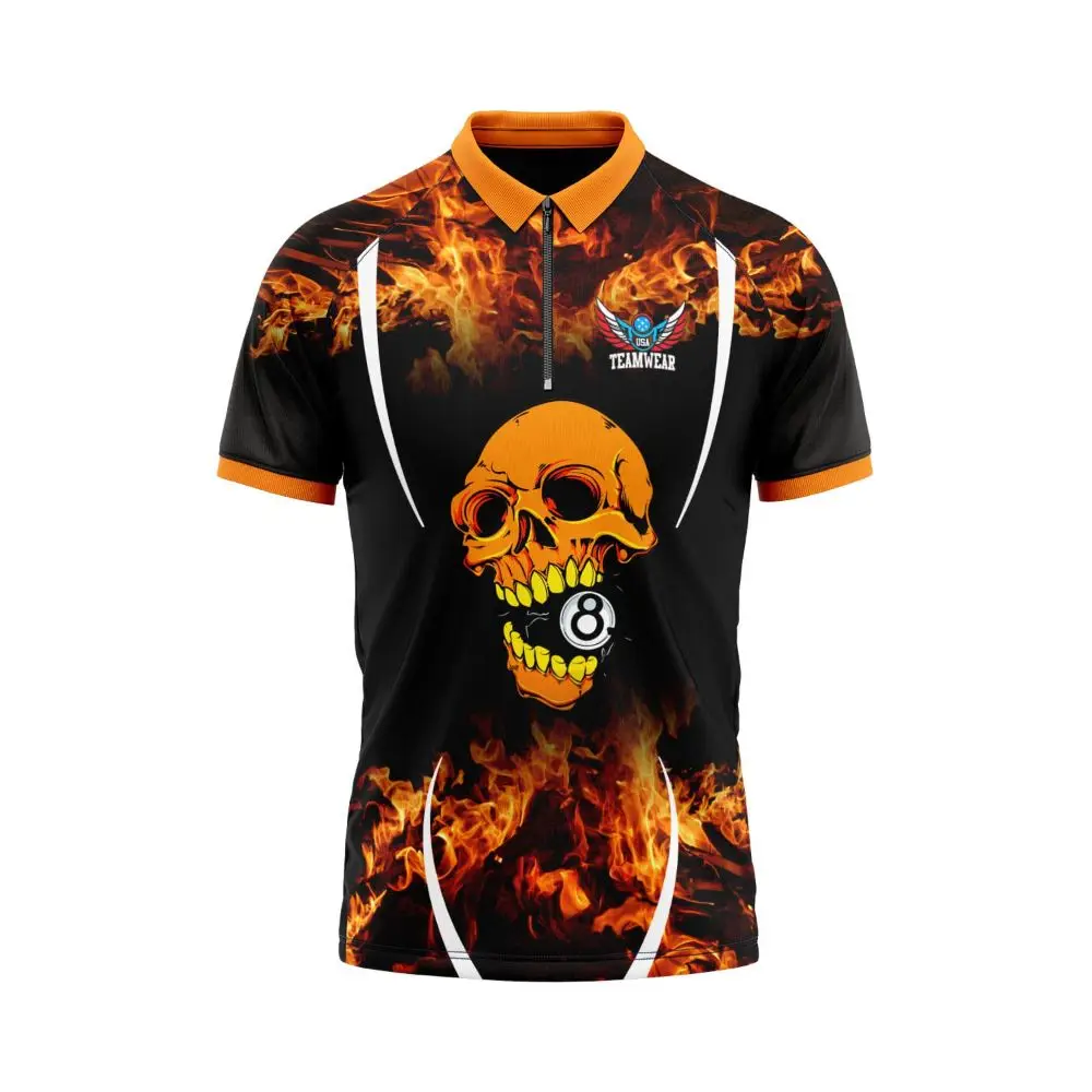 High Quality Snooker Jersey Sublimation Printing Jersey Man Polo T-shirts Billiard Team Billiard Dye Snooker Jersey
