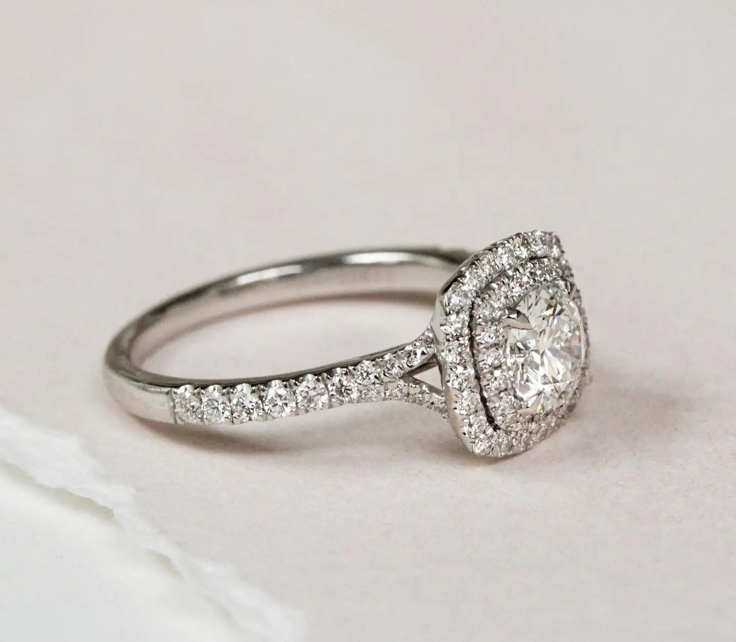 6mm Round Cut Moissanite Engagement Ring Halo Pave 925 Sterling Silver Design OAB-650M