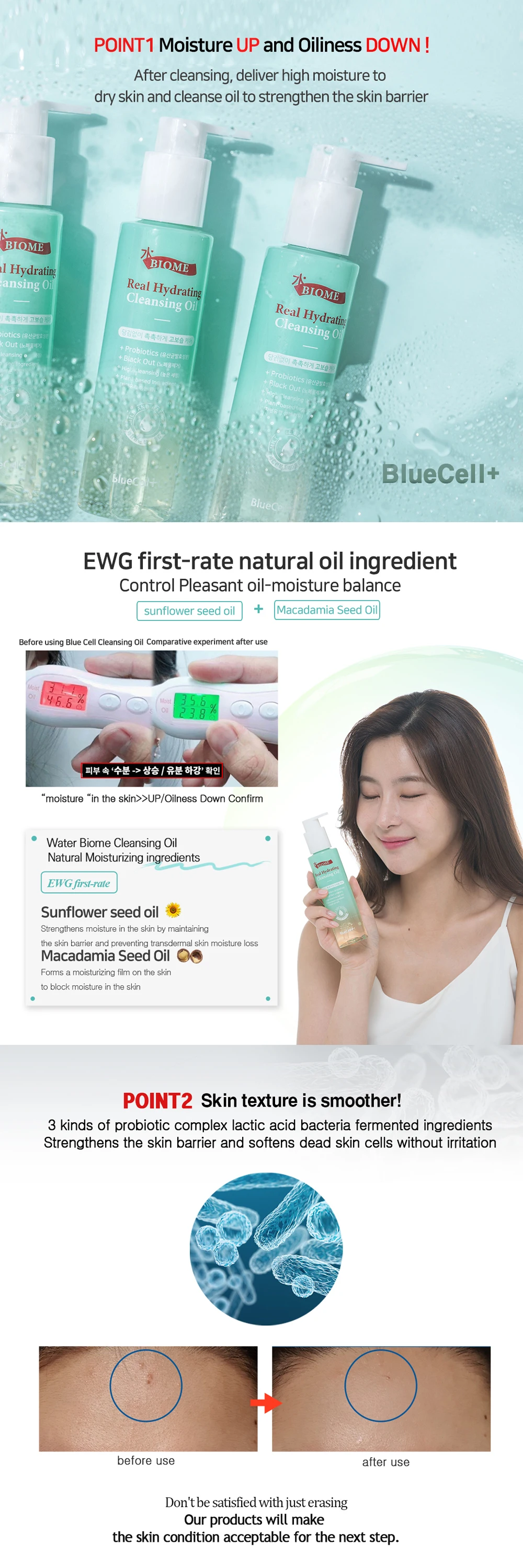 Korea Makeup Removing Oil Bluecell Biome Real Hydrating Cleansing Oil