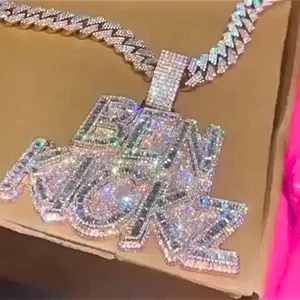 Hip Hop Pendant Diamond Pendant  Fine Jewelry Pendants & Charms 925 Sterling High Quality Customized Iced Out Silver