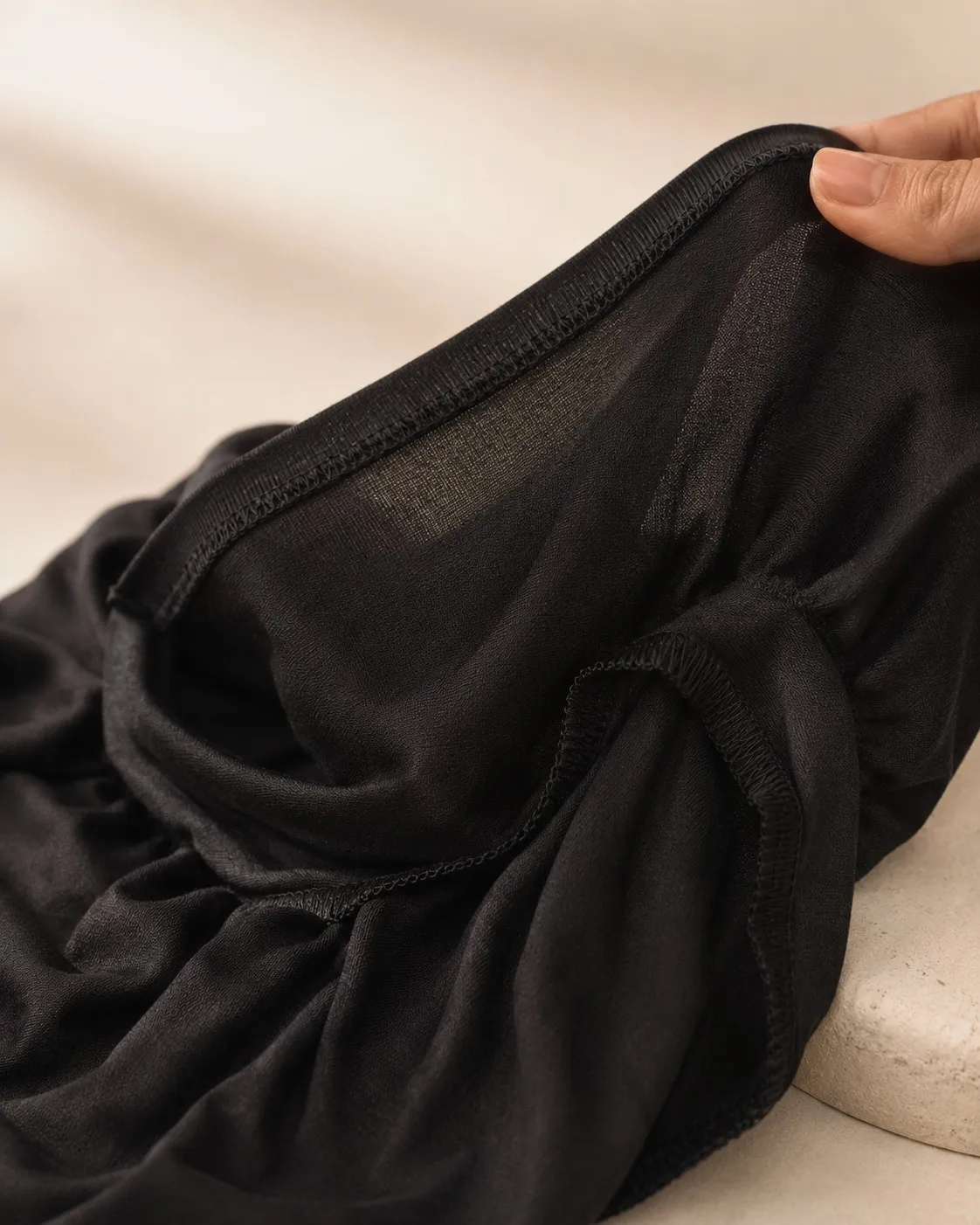Jersey Hijab Undercap with Long Ties Onyx Black view 4