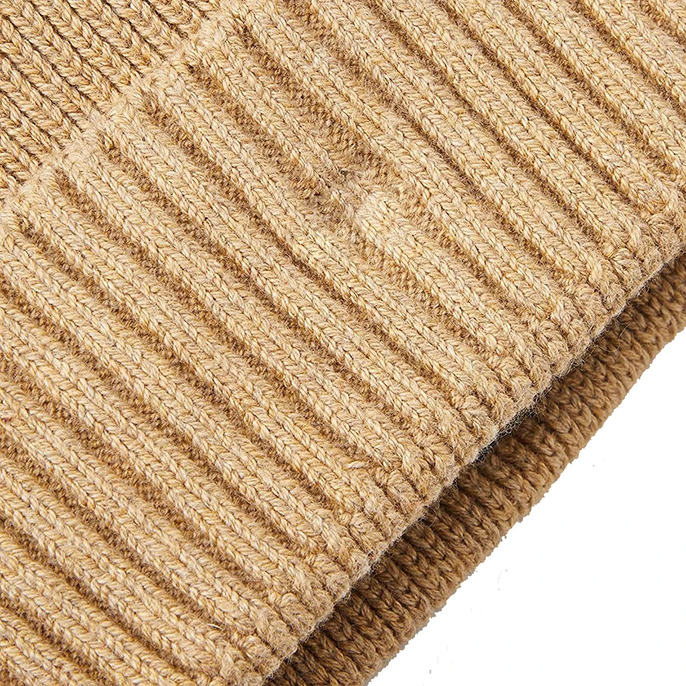 High Quality Wool Ribbed Beanie Hat Logo Winter Knitted Cap for Men Women Warm Outdoor Knit Beanie Hat
