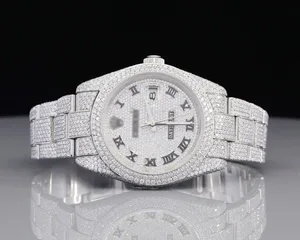 Luxury Custom Moissanite Unisex Watch Iced GRA Certified Diamond Automatic Fashion Business Glass Dial Wrist Watch