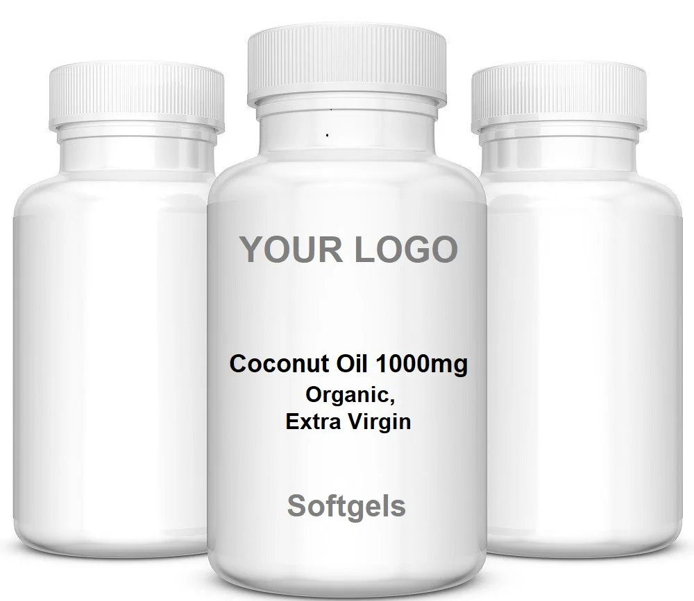 Hot Sale Coconut Oil 1000mg Organic Extra Virgin Oem Odm Private Label Supplement Bottle Softgel