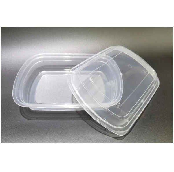 Microwavable Disposable Plastic Container Packing Use Pp Rectangular Take Out Food Container 1088