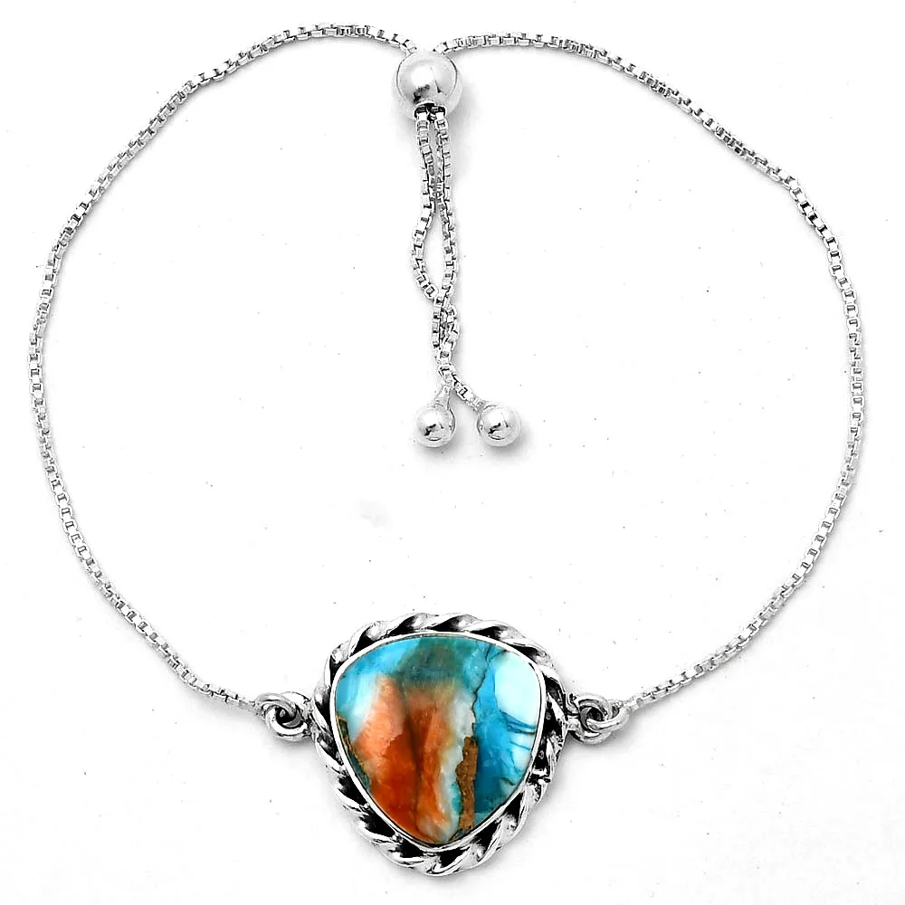 Latest Natural Adjustable - Spiny Oyster Turquoise 925 Silver Slider ...