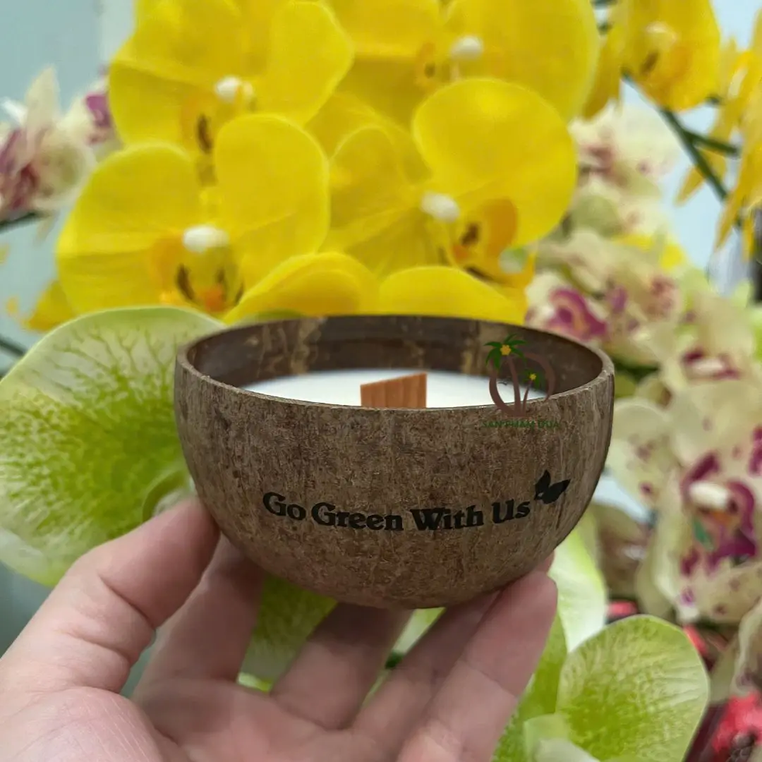 Mosquito Repellent Candle - Handmade Soy  Coconut Wax in Coconut Shell