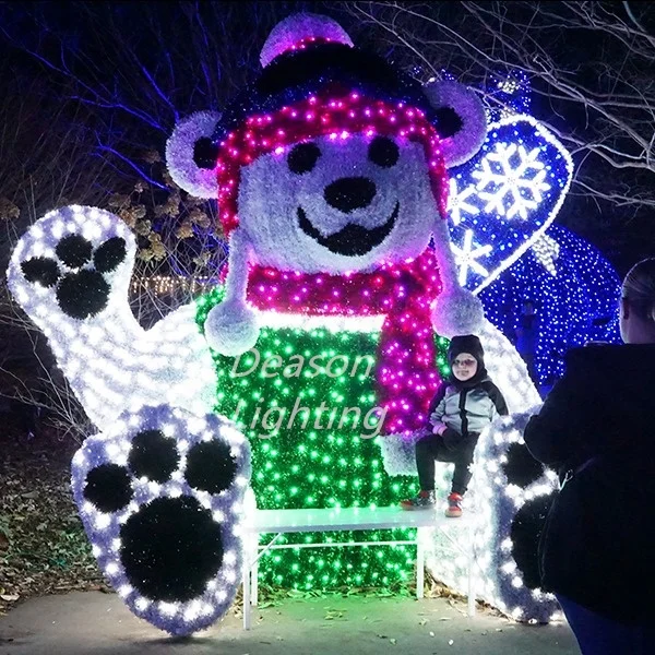 Outdoor LED Lighted Teddy Bear Christmas Decorations