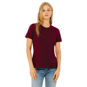 100% Airlume Combed And Ring Spun Cotton 32 Single 4.2 Oz Maroon Womens ...