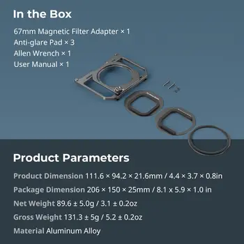 SMALLRIG 67mm Strong Magnetic Two-Way Attraction Filter Ring Adapter for Universal Mobile Video Cage 4597 4704 4596 product image
