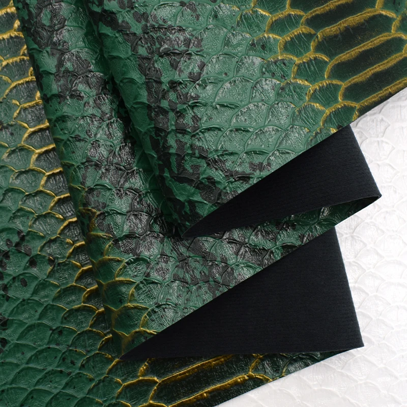 2024 New Python Dragon Pattern Pu Synthetic Leather Vinyl Fabric for Shoes Bags Luggages