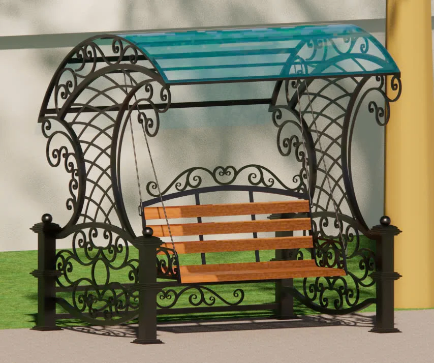 Indoor Wrought Iron Swing Chair Vintage Charm with Durable