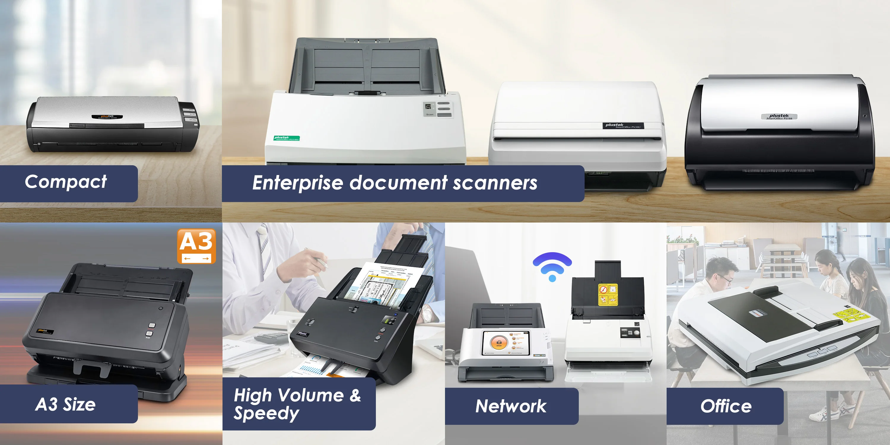 Plustek Document Scanner - High Speed Duplex Color Scanner
