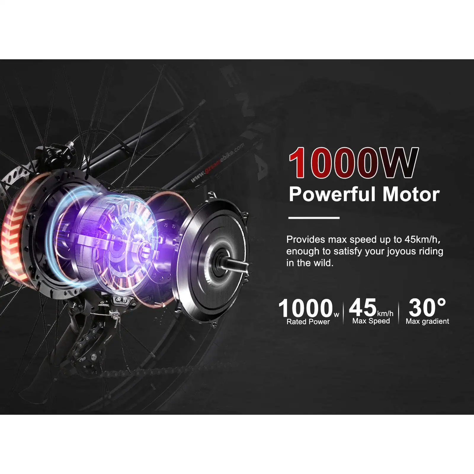 RSA08-II 1000W All Terrain Electric Road Bike Premium Paved and Off-Road Riding Experience