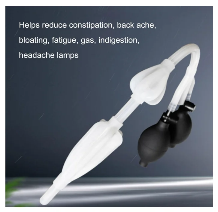 Double Bulb Inflatable Enema Bulb & Plug - Anti-Backflow Design, Elastic Material, Safe for Personal Use