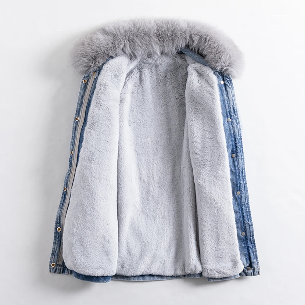 Lady Fur Collar Long Hoodies Warm Jackets Plus Size Winter Coat Women Parka Jackets Wholesale Jacket - Image 2