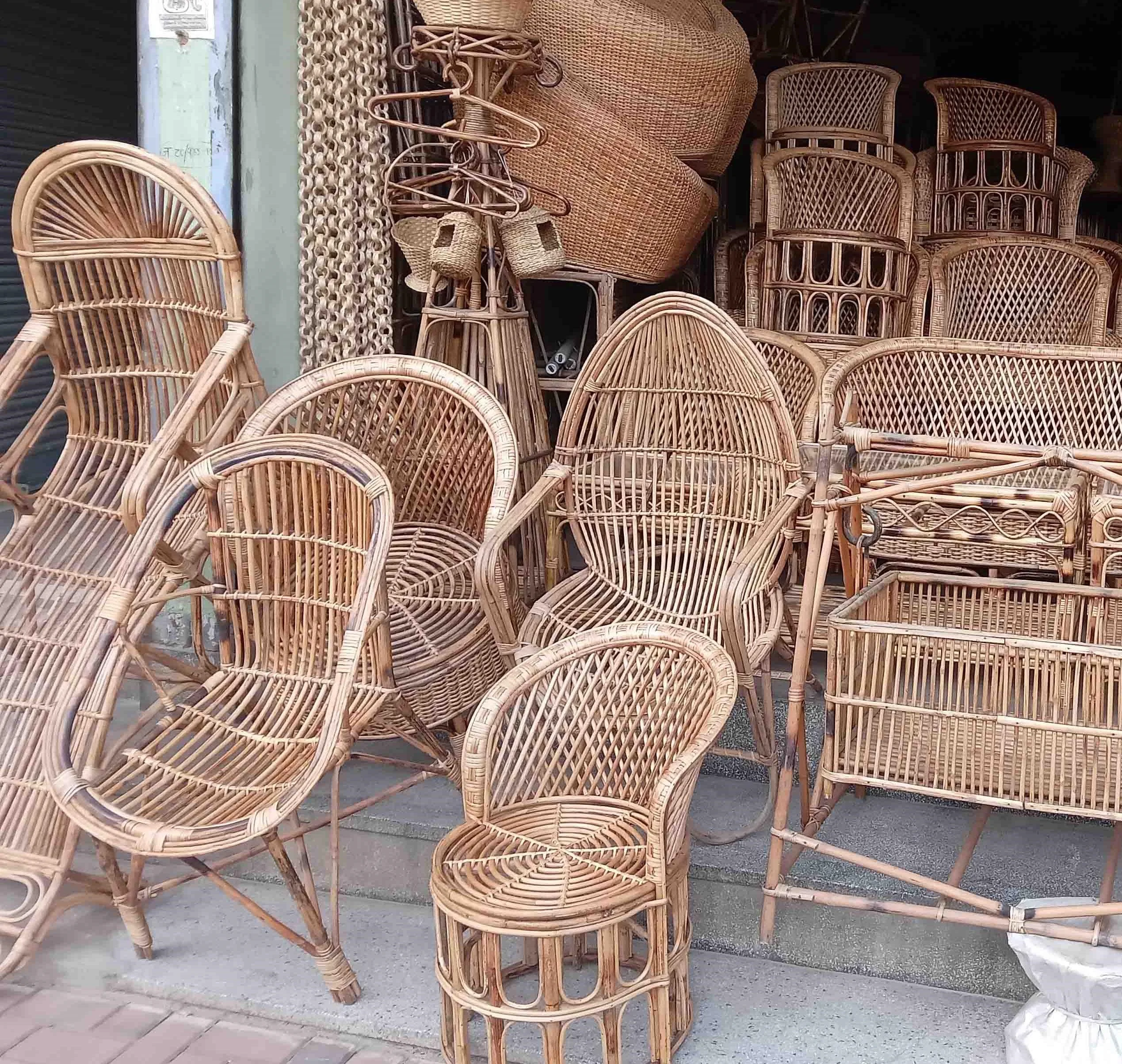 Bamboo/rattan Garden Sofa Set Modern Round Rattan Woven Outdoor Seat Customized Frame Style