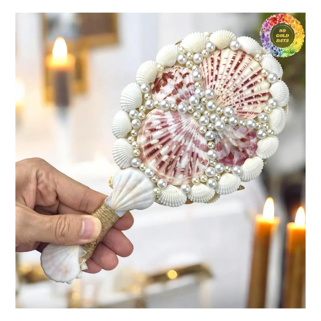Mermaid-core Seashell Mirror by 99 Gold Data - Double Sided