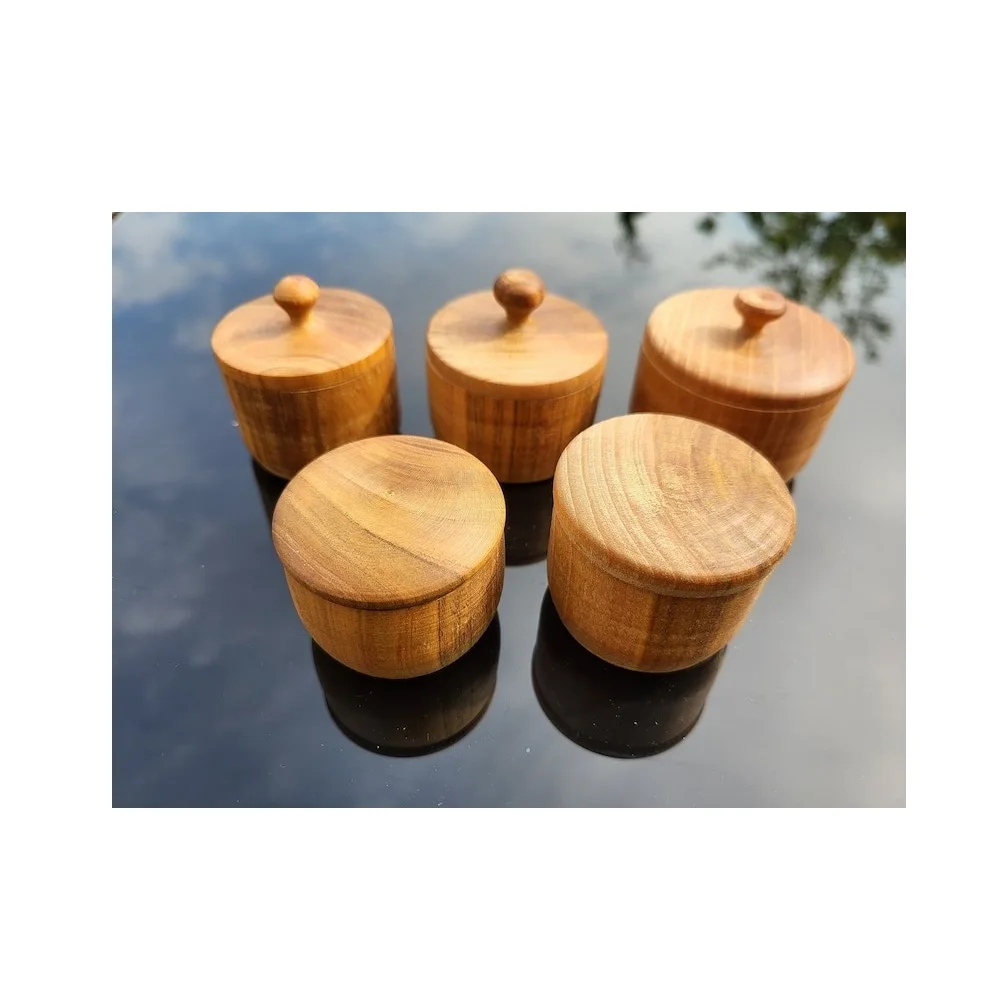 Handmade Rustic Wooden Spice Box with round Patterned Rack Herb & Spice Storage Adds Character to Your Kitchen