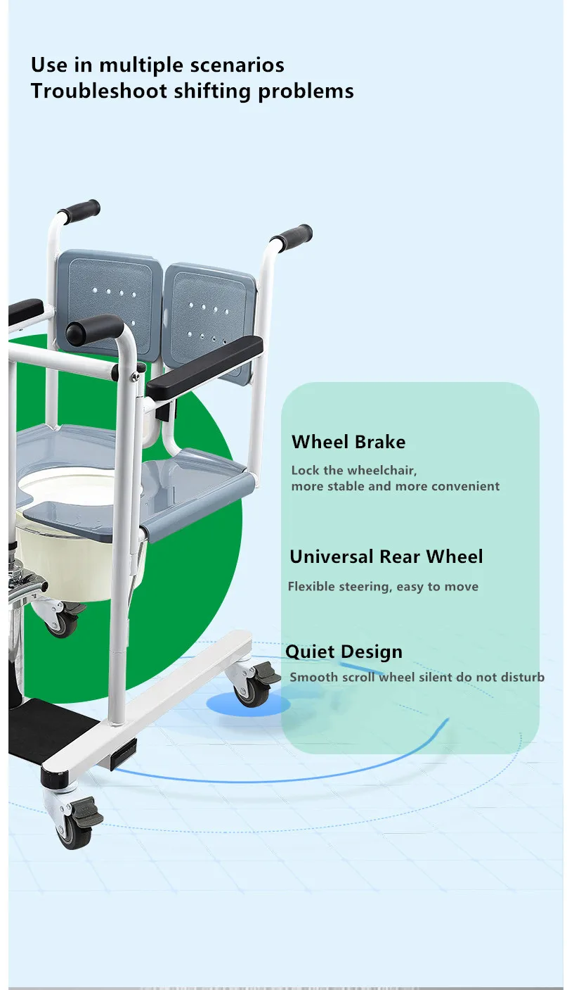 Bliss Lift Chair For Patient Multifunctional Hydraulic Lift Patient Transfer Commode Chair Easy