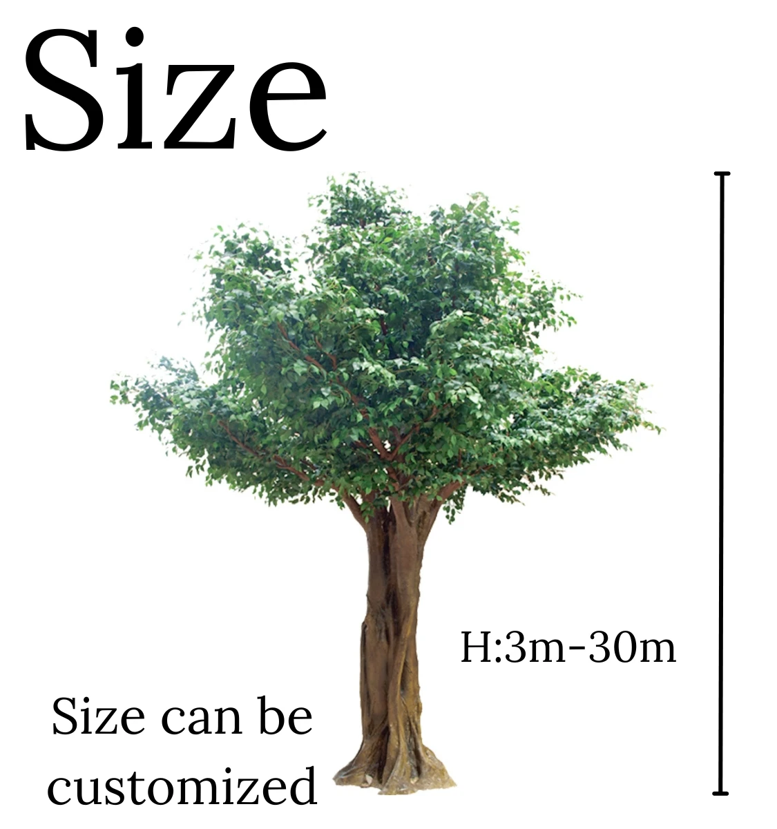 Large Outdoor Artificial Trees Fiberglass Trunk Artificial Big Trees