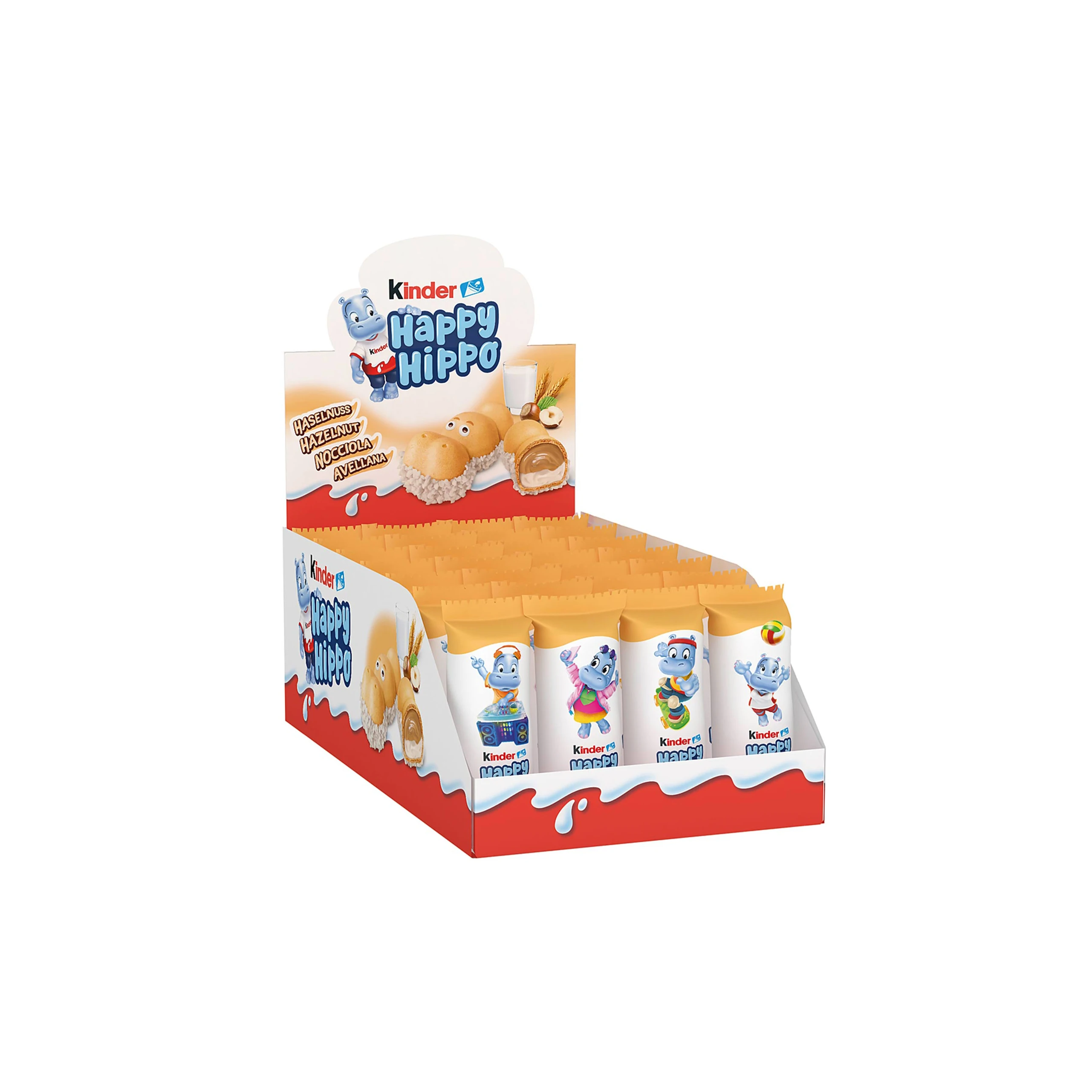 Kinder Happy Hippo a Fun and Delicious Chocolate Bar with Candy Biscuit and Nut for Kids and Adults