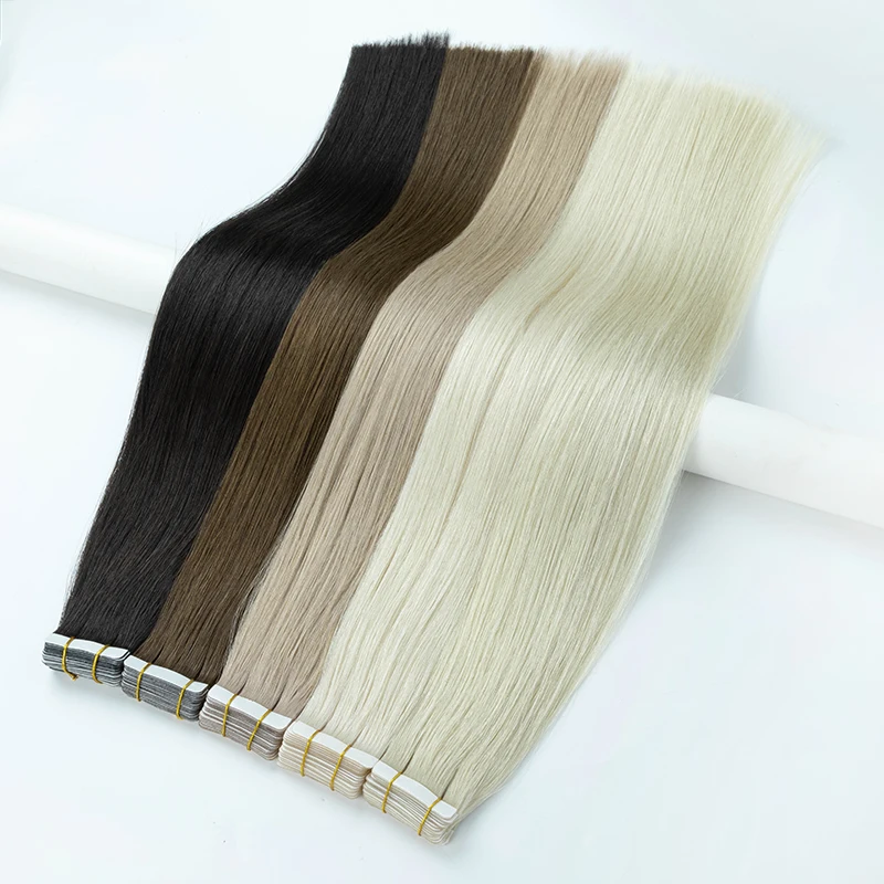 European Double Drawn Human Hair Tape in Hair Extension Natural Remy Tape Hair Extensions