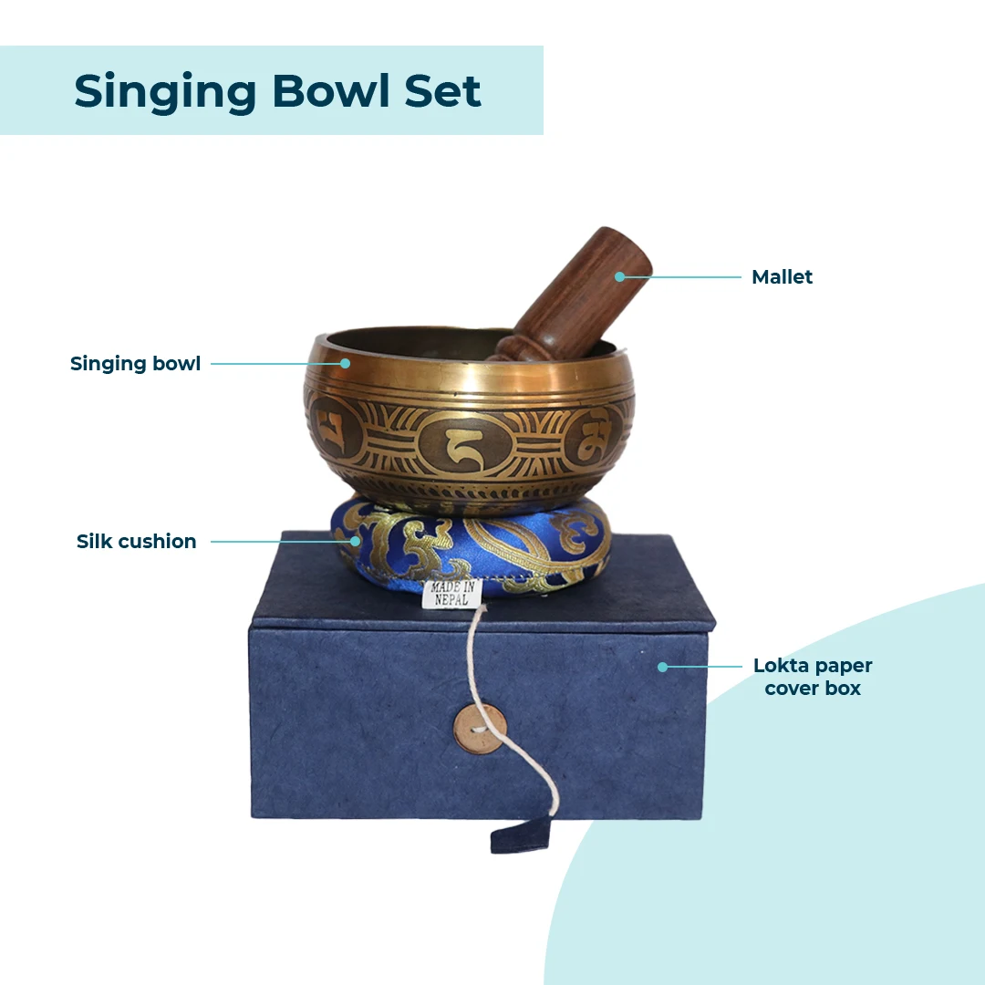 Om Mane Padme Hum Flower Art Singing Bowl Amazon Hot Selling Brass