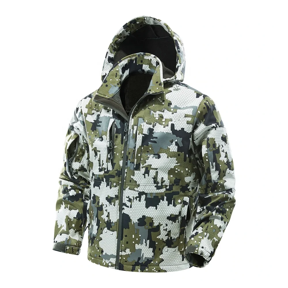Men Hunting Hiking Winter Jacket Camouflage Clothes Windproof Fleece