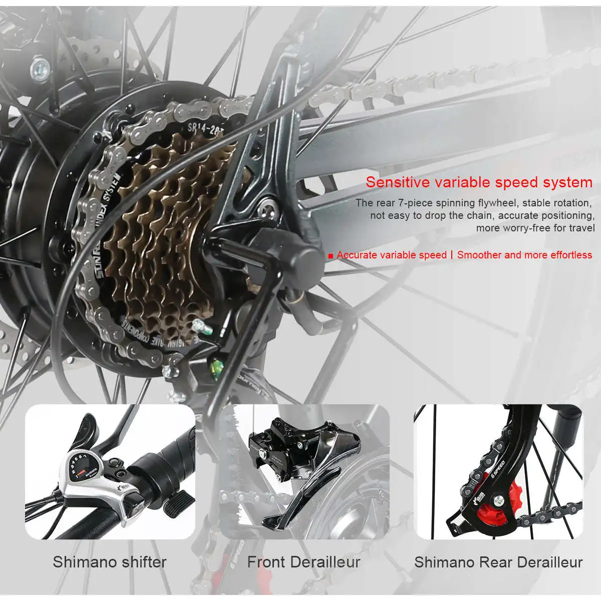 SY26-II Integriertes 48V 250W Hinterradnabenmotor-Elektro-Mountainbike mit Carbon-Aluminium-Rahmen, Scheibenbremssystem und 60 km Reichweite
