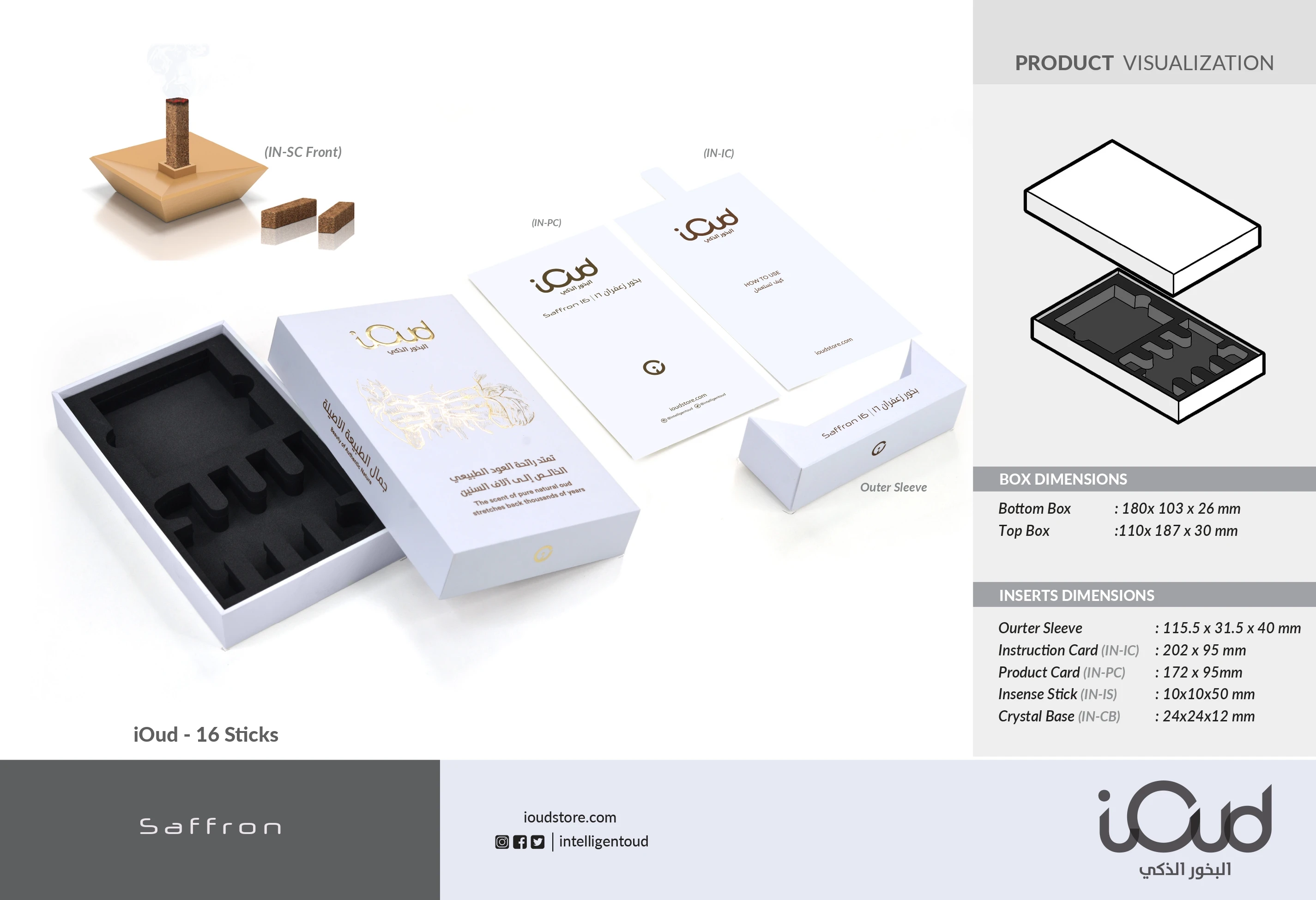 16 Sticks Of Incense With Saffron Oil Extract & Kalimantan Oud Wood