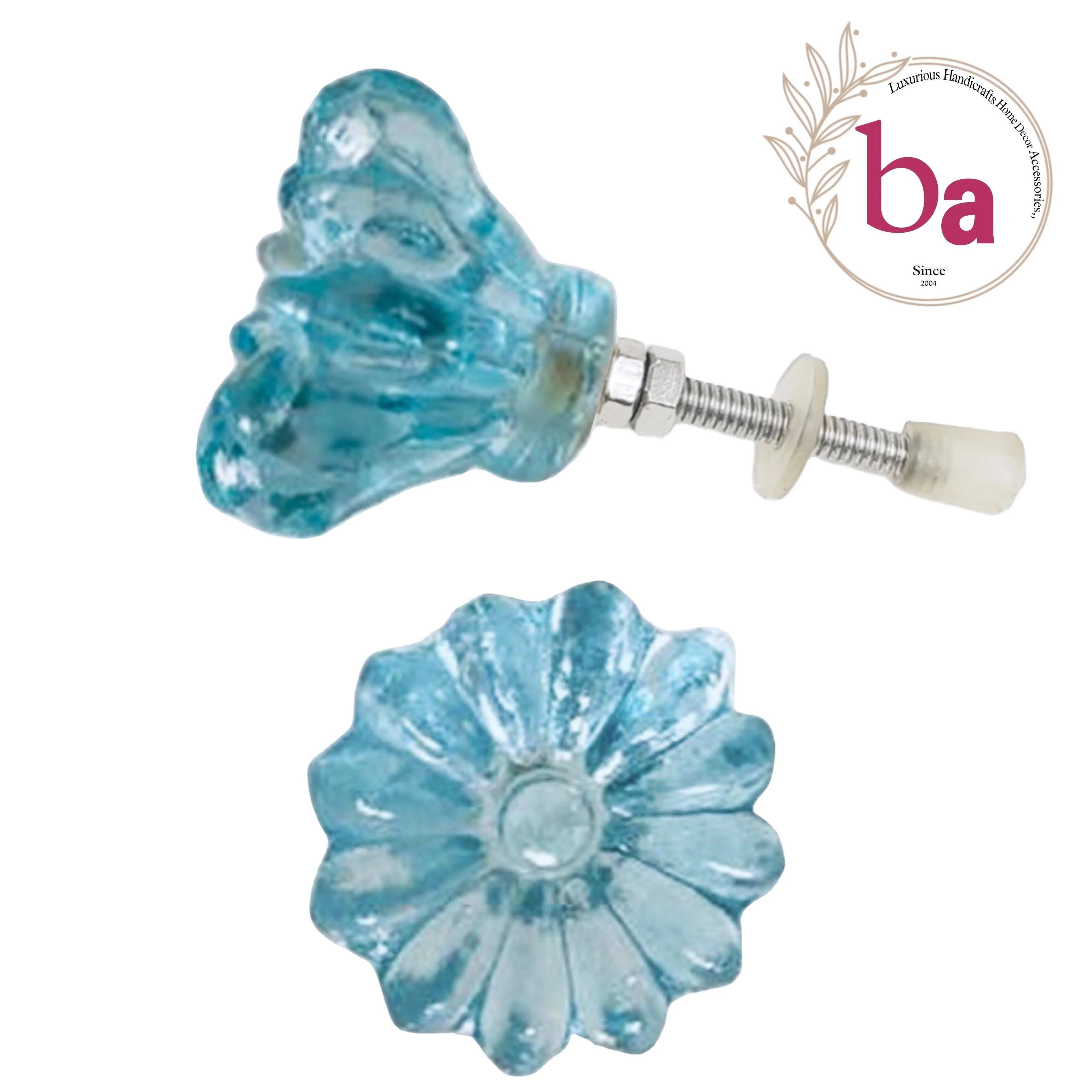 Aqua Blue Colour Glass Daisy Flower Knobs Drawer Cabinet Handle Pulls CK  558| Alibaba.com