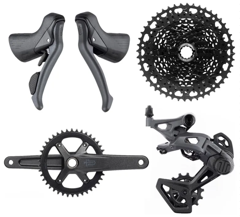 Microshift Sword Gravel Groupset,1x10 Speed,48t Alloy Cassette,42t