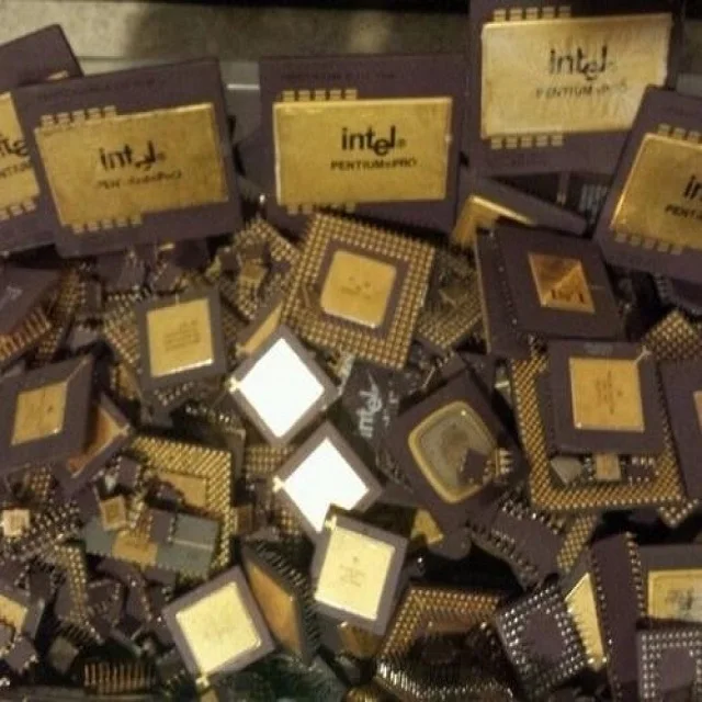 Computer Cpu Processor Scrap With Gold Pins Ram Fingers Wholesale Bulk