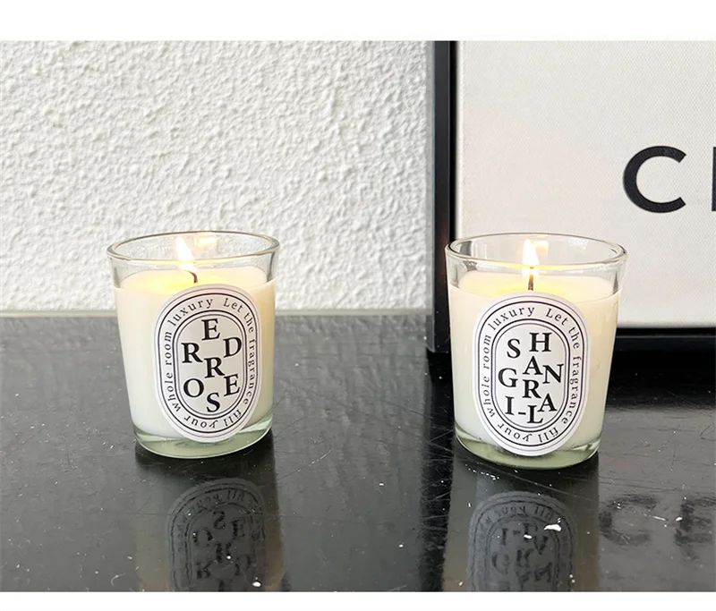 Wholesale Luxury Soybean Wax Scented Fragrant Candles Glass Cup Plant
