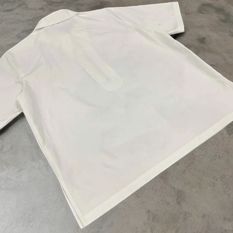 Salati T-shirt Manufacturer Custom Streetwear Quarter Zip up Short Sleeve Drop Shoulder Graphic Printed Cropped Work T Shirt Men gallery 3