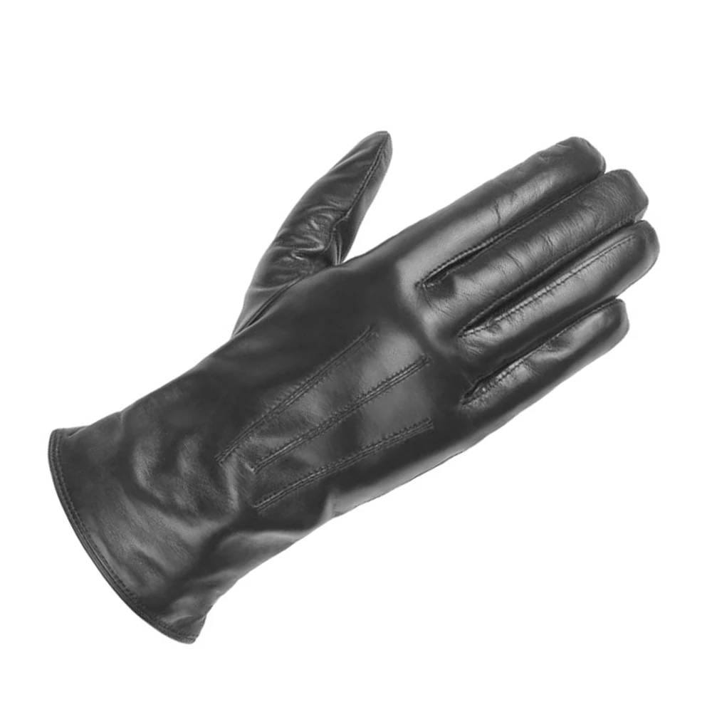 Men's Real Leather Thin Lining Driving Touch Screen Short Gloves Using