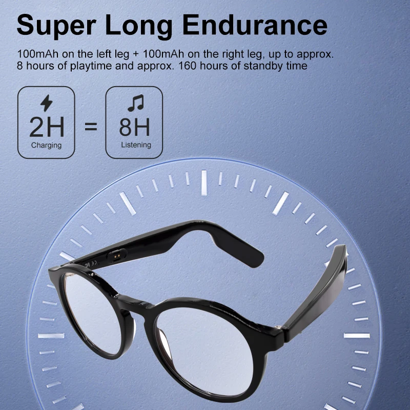 2024 New Design High Quality Bluetooth Audio Glasses Smart Wireless Bluetooth TWS Glasses Sexy Anti-bluelight Video Glasses