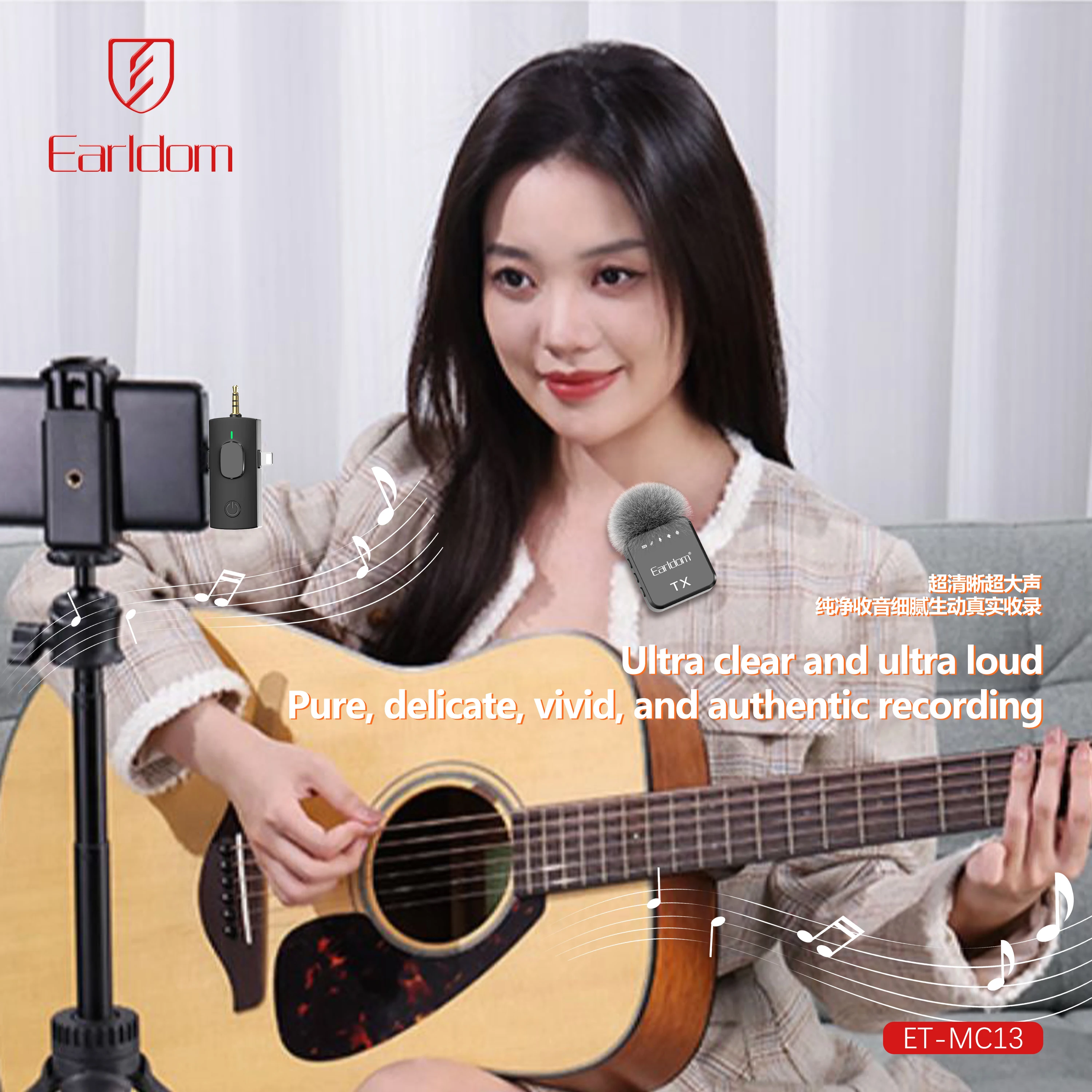 Earldom Studio Microphone Wireless Professional Wireless Microphone for Video Recording, Game Live Streaming