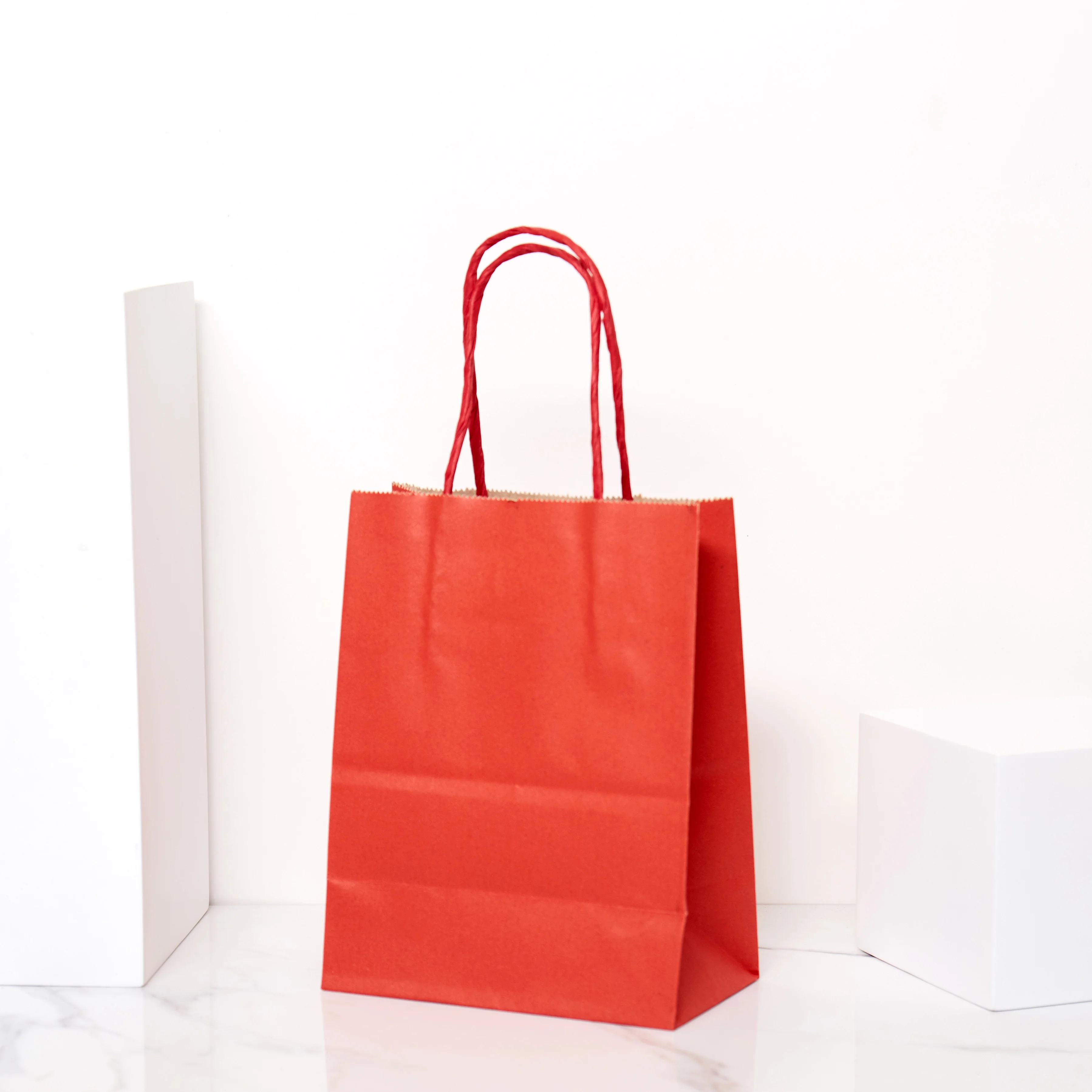 Shopping Bag Kraft Paper Bag With Handle High Quality Strong Custom