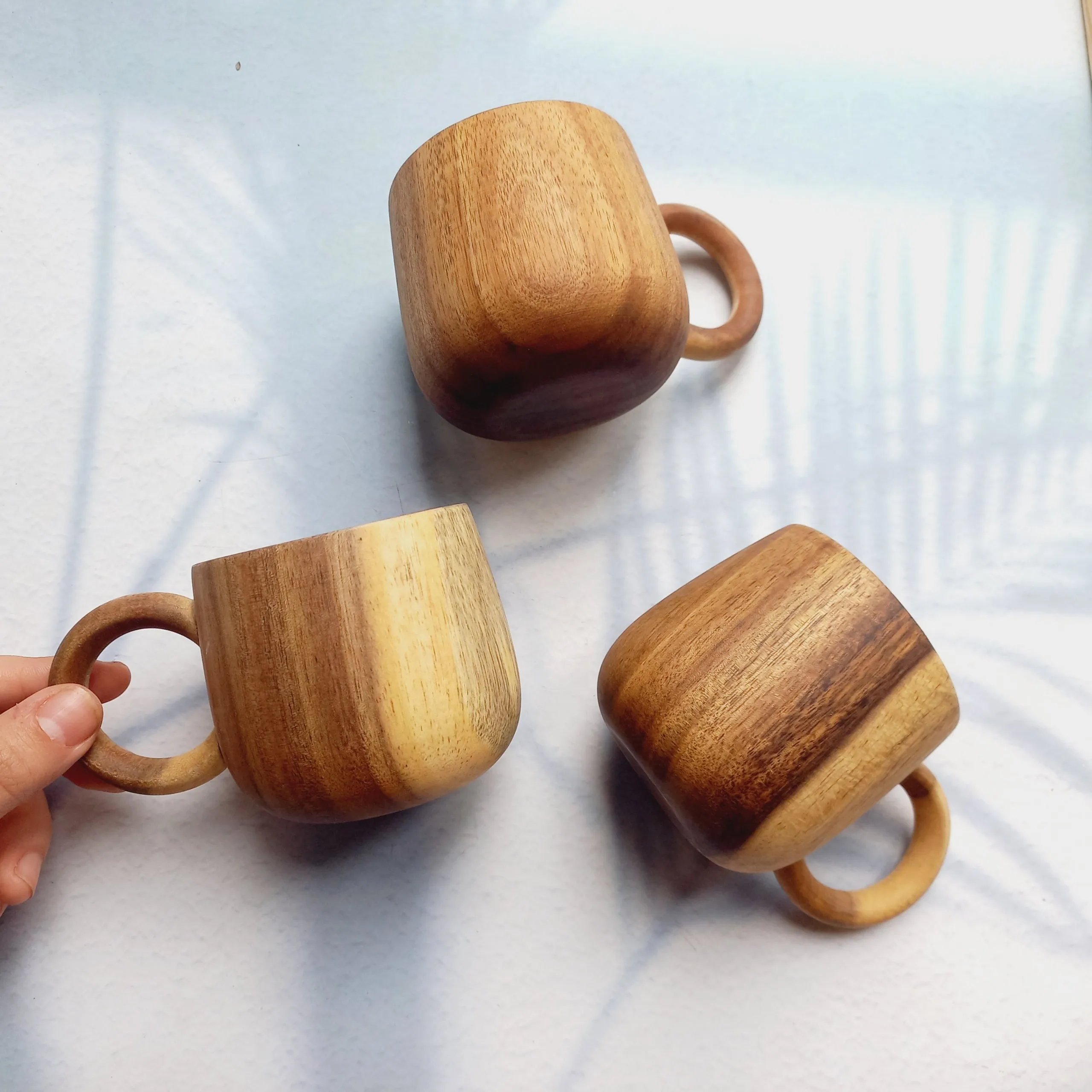高品質で環境に優しい木製ティーコーヒーカップ、天然アカシア製