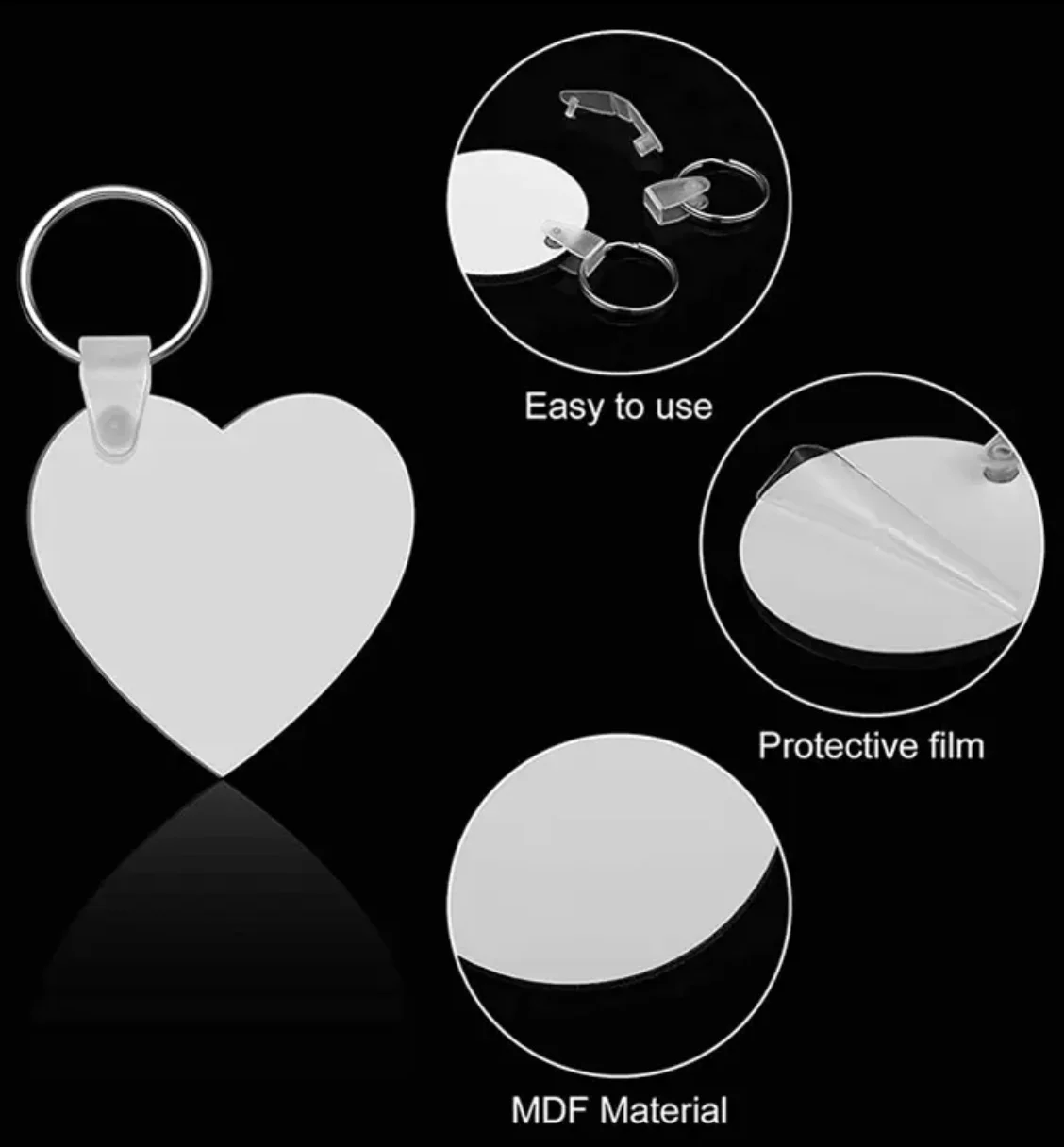 Bulk Logo Custom Sublimation Printable Blank Keyring Double Sided Diy ...