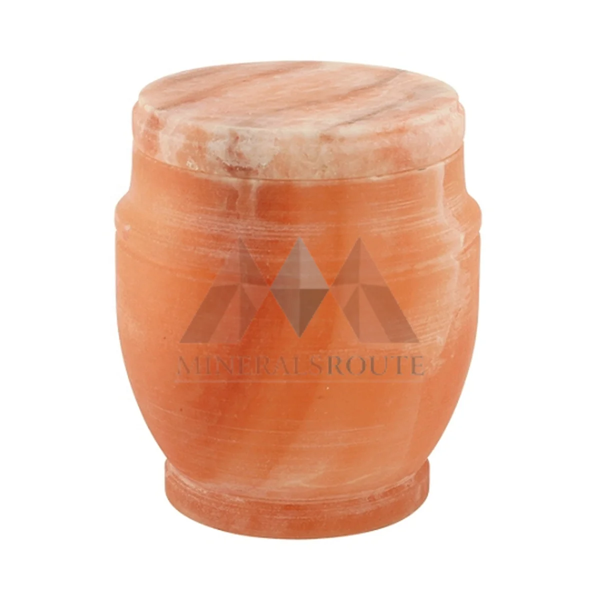 High Quality Wholesale Custom Print Logo Salt Urn Pink Rock Himalayan Handmade Natural Decorative Piece Cremation Pink Salt Urn